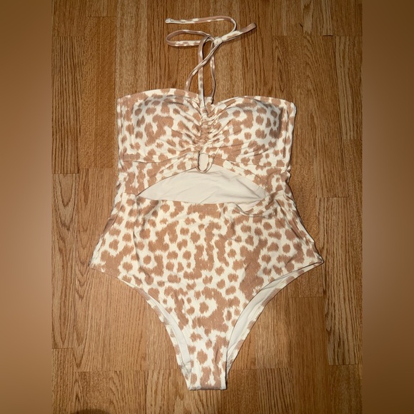 Aerie Cream and Tan One-Piece Swimsuit - Picture 1 of 3